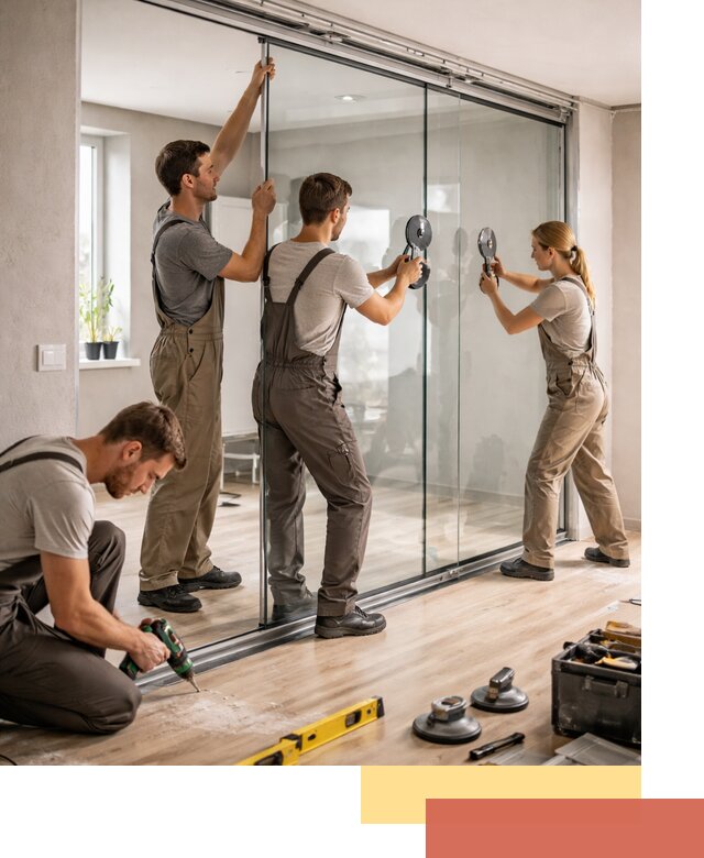 Изготовление стеклянных перегородок на заказ в Боровичах