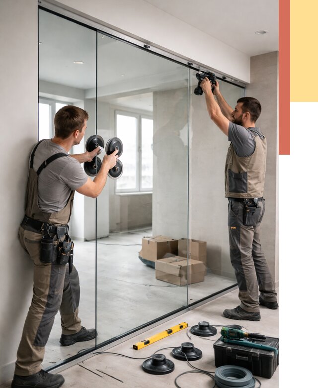 Монтаж стеклянных перегородок в Боровичах от 6775 руб. | ОТДЕЛОЧНИК-Брв