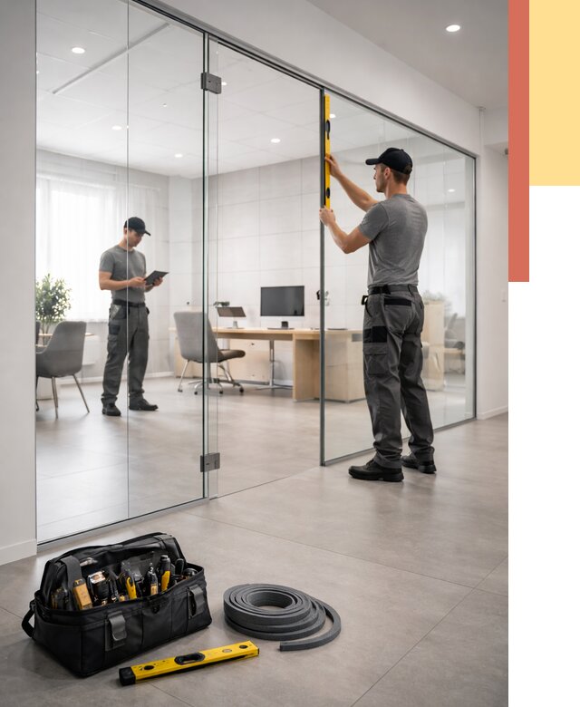 Цельностеклянные перегородки под ключ в Боровичах от 9902 руб. — монтаж и цены | ОТДЕЛОЧНИК-Брв