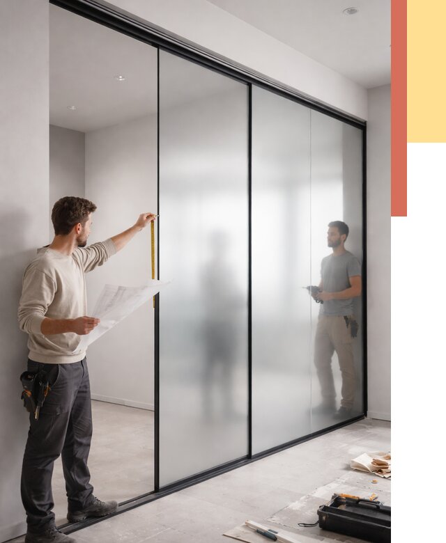 Матовые стеклянные перегородки в Боровичах от 8860 руб. — монтаж и установка | ОТДЕЛОЧНИК-Брв