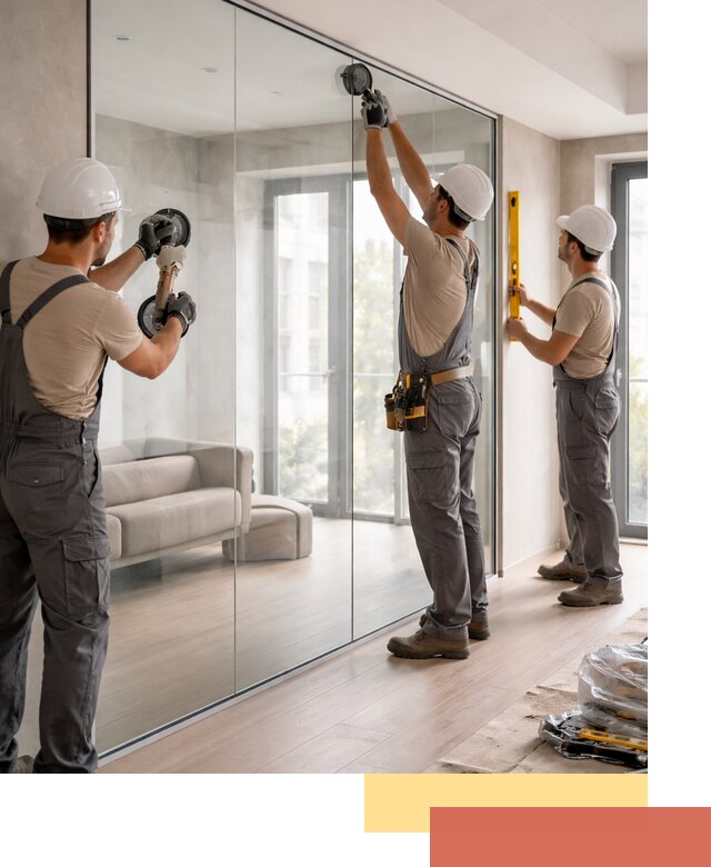 Перегородки из закаленного стекла в Боровичах для офисов и квартир