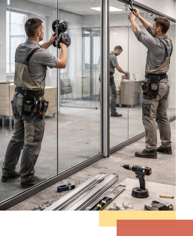 Стеклянные офисные перегородки под ключ в Боровичах