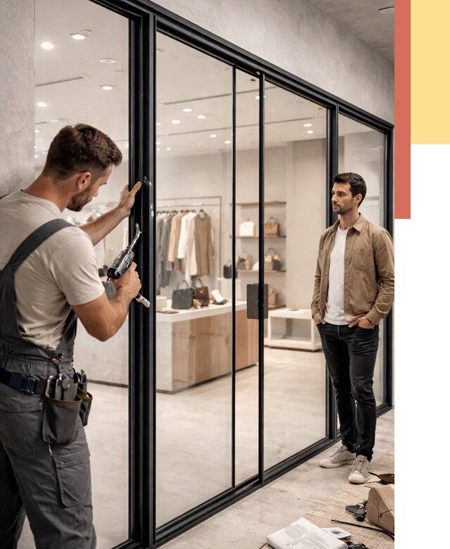 Стеклянные перегородки для магазинов в Боровичах от 8547 руб. под ключ | ОТДЕЛОЧНИК-Брв