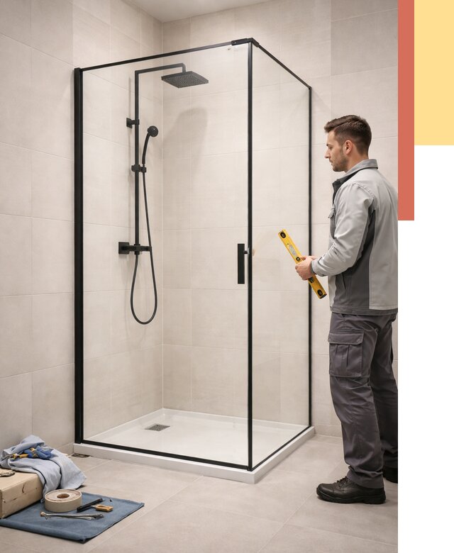 Стеклянные перегородки для душа в Боровичах от 13029 руб. | Монтаж под ключ — ОТДЕЛОЧНИК-Брв