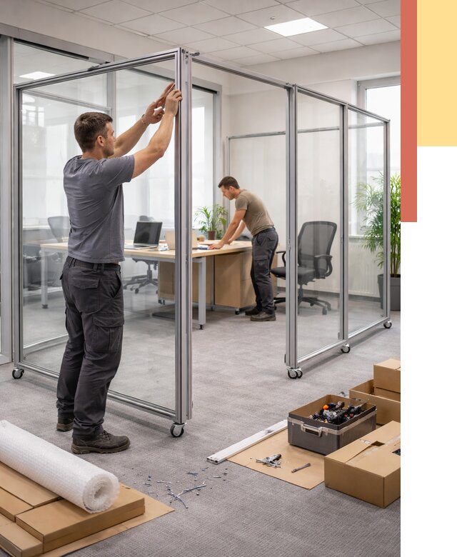 Мобильные офисные перегородки в Боровичах от 13029 руб. — установка под ключ | ОТДЕЛОЧНИК-Брв