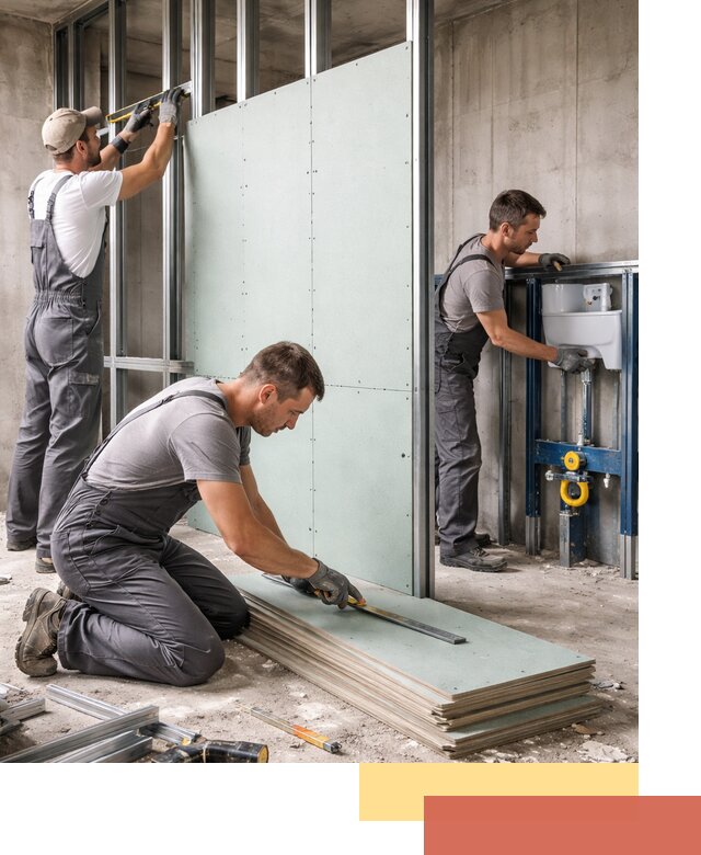 Монтаж и ремонт сантехнических перегородок в Боровичах