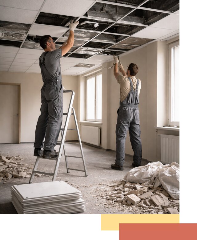 Демонтаж потолков Армстронг профессионально в Боровичах