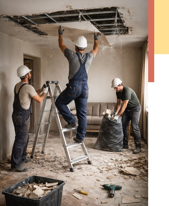 Демонтаж гипсокартонного потолка в Боровичах от 438 руб. за м2 — ОТДЕЛОЧНИК-Брв