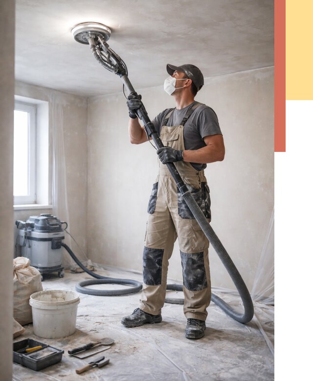 Шлифовка потолка в Боровичах от 3648 руб. — услуги шлифования потолка | ОТДЕЛОЧНИК-Брв