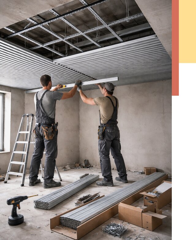 Монтаж реечного потолка в Боровичах от 4690 руб. под ключ | ОТДЕЛОЧНИК-Брв