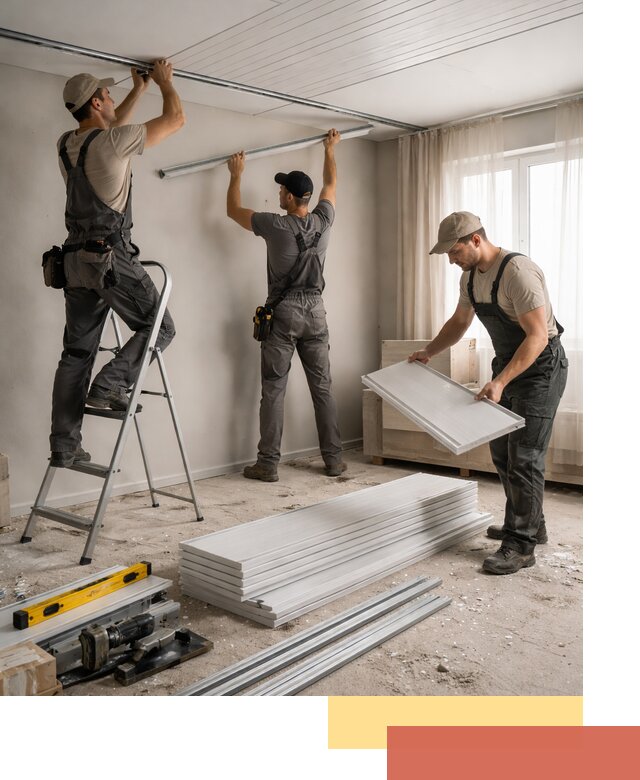 Монтаж потолка из ПВХ панелей в Боровичах оперативно и качественно