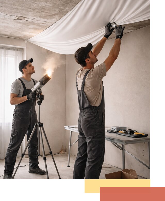 Установка натяжного потолка под ключ в Боровичах