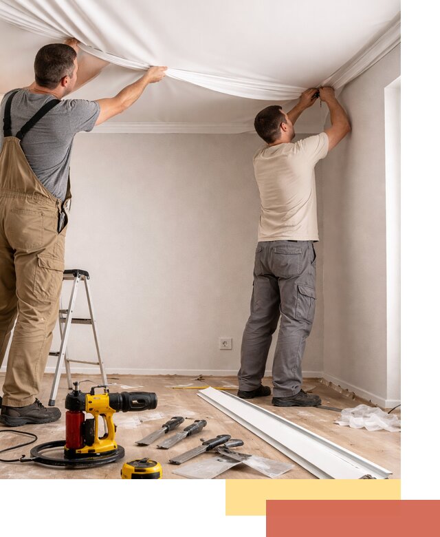 Монтаж ПВХ натяжного потолка в Боровичах качественно и быстро