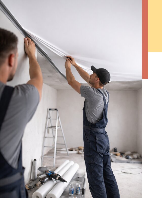 Монтаж матового натяжного потолка в Боровичах от 4690 руб./м² — быстро и недорого | ОТДЕЛОЧНИК-Брв