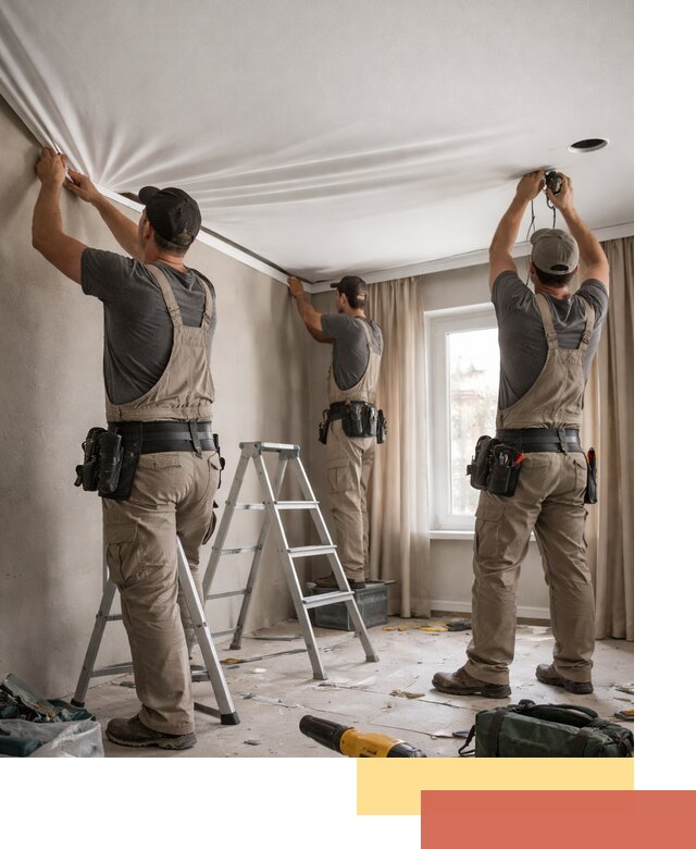 Монтаж матового натяжного потолка в Боровичах качественно и быстро