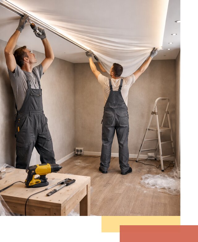 Монтаж натяжного потолка с подсветкой в Боровичах цена и сроки