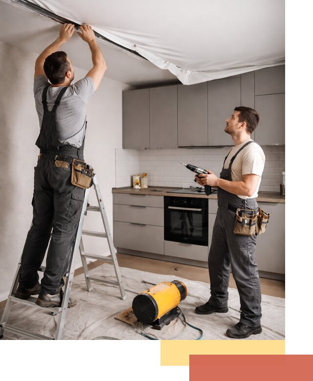 Монтаж натяжного потолка на кухне в Боровичах