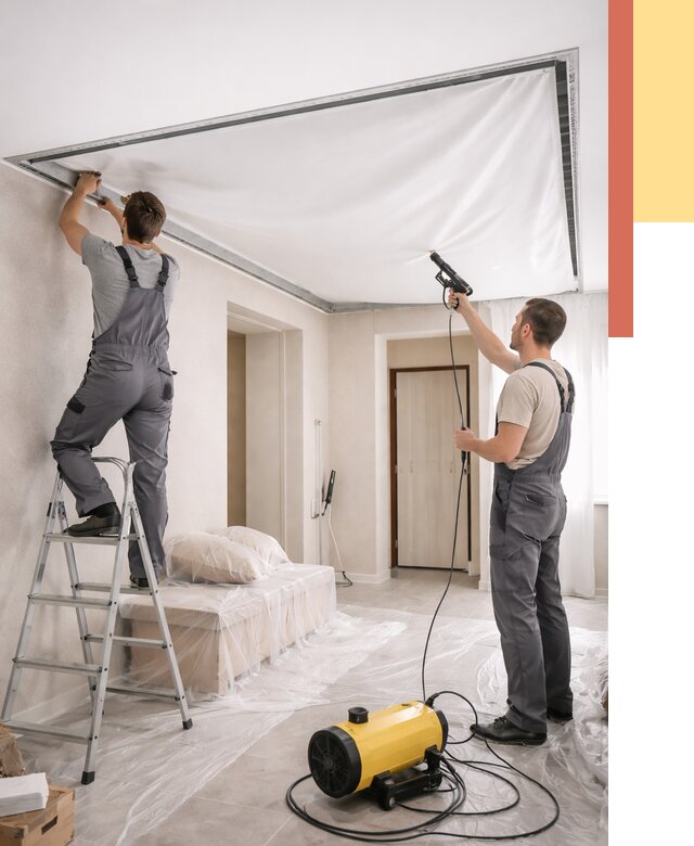 Монтаж натяжного потолка в прихожей в Боровичах от 2762 руб. под ключ | ОТДЕЛОЧНИК-Брв