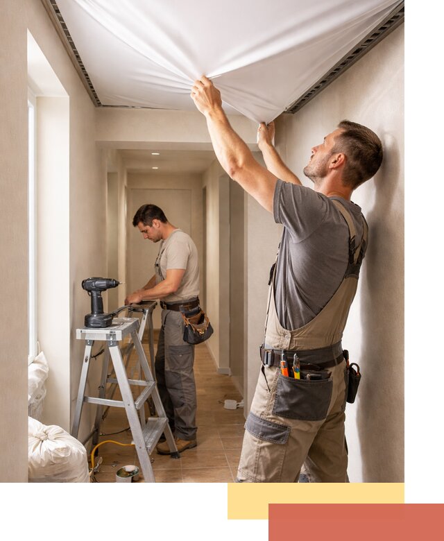 Монтаж натяжного потолка в прихожей в Боровичах