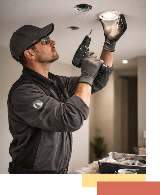 Установка точечных светильников в натяжной потолок в Боровичах