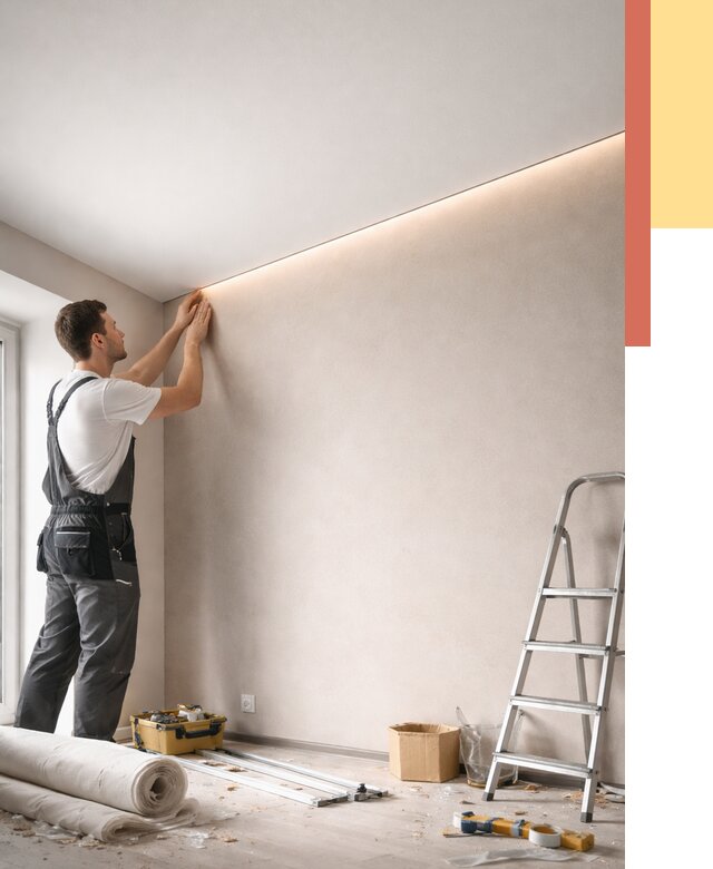 Теневые натяжные потолки в Боровичах от 8547 руб. под ключ | ОТДЕЛОЧНИК-Брв