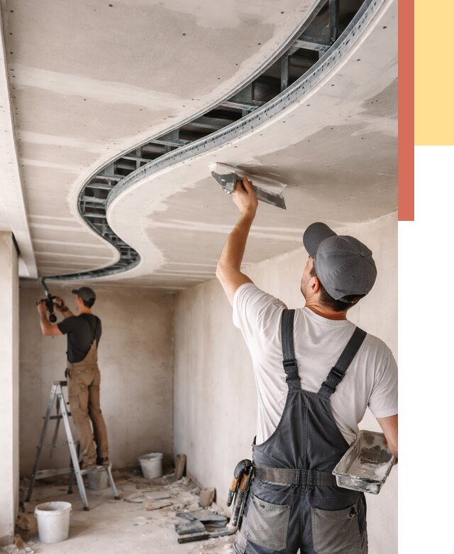 Криволинейный потолок из гипсокартона в Боровичах от 2189 руб./м2 | ОТДЕЛОЧНИК-Брв