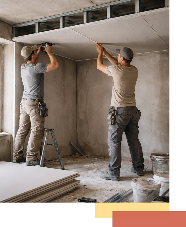 Короб из гипсокартона на потолке под ключ в Боровичах