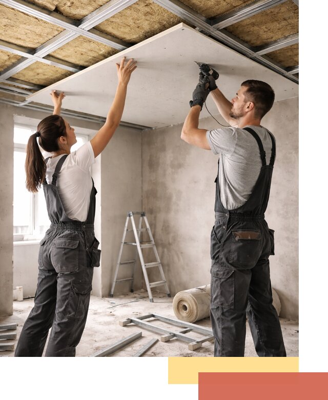 Звукоизоляция потолка из ГКЛ в Боровичах профессионально и надежно