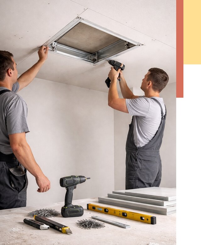 Установка люка в потолок ГКЛ в Боровичах от 2606 руб. под ключ | ОТДЕЛОЧНИК-Брв