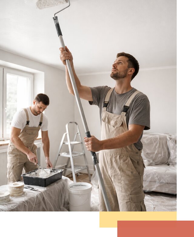 Покраска потолка водоэмульсионной краской в Боровичах