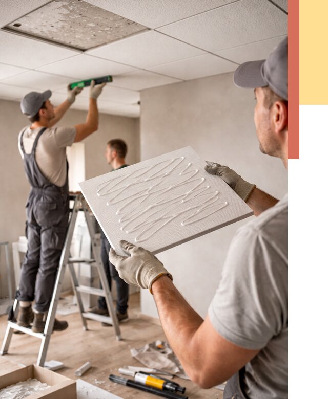 Монтаж потолочной плитки в Боровичах от 4690 руб. — быстро и недорого | ОТДЕЛОЧНИК-Брв