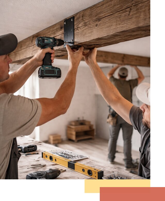 Монтаж декоративных потолочных балок в Боровичах