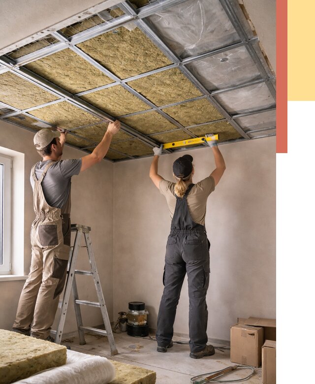 Шумоизоляция потолка в Боровичах от 1303 руб. под ключ — услуги ОТДЕЛОЧНИК-Брв