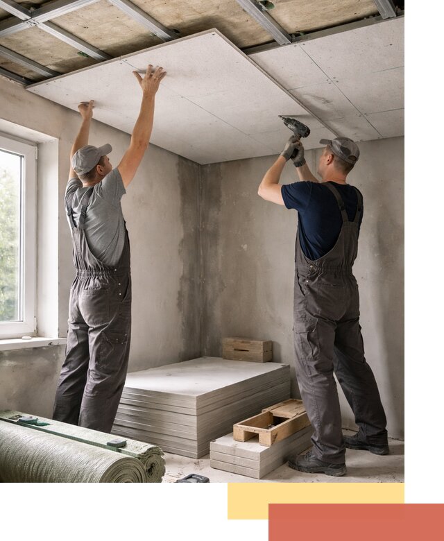 Шумоизоляция потолка панелями ЗИПС в Боровичах